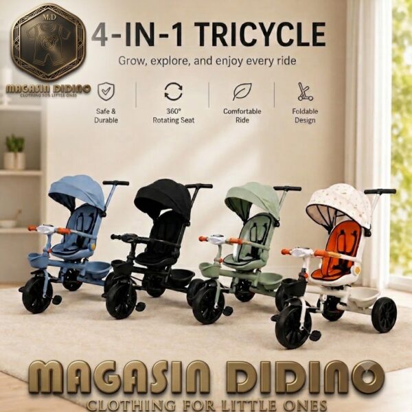 tricycle poussete 4en1